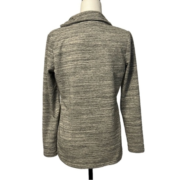 Danskin Women's Wrap Cardigan Heathered Grey Cowl Neck Stretch Size Small - Picture 2 of 6